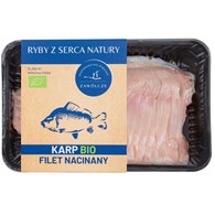 KARP ŚWIEŻY FILET NACINANY BIO (około 0,50 kg) (TACKA) - GOSPODARSTWO RYBACKIE ZAWÓLCZE (NA ZAMÓWIENIE)