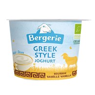 OWCZY JOGURT TYPU GRECKIEGO O SMAKU WANILIOWYM BIO 250 g - BERGERIE