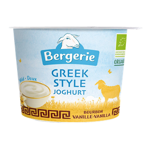 OWCZY JOGURT TYPU GRECKIEGO O SMAKU WANILIOWYM BIO 250 g - BERGERIE