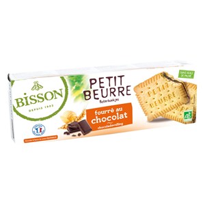 HERBATNIKI MAŚLANE PETIT BEURRE Z CZEKOLADĄ BIO 197 g - BISSON
