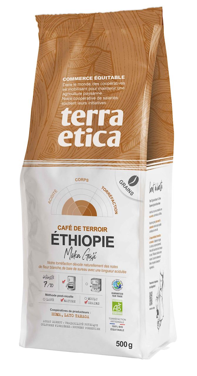 Kawa ziarnista arabica 100 % moka guji etiopia fair trade bio 500 g