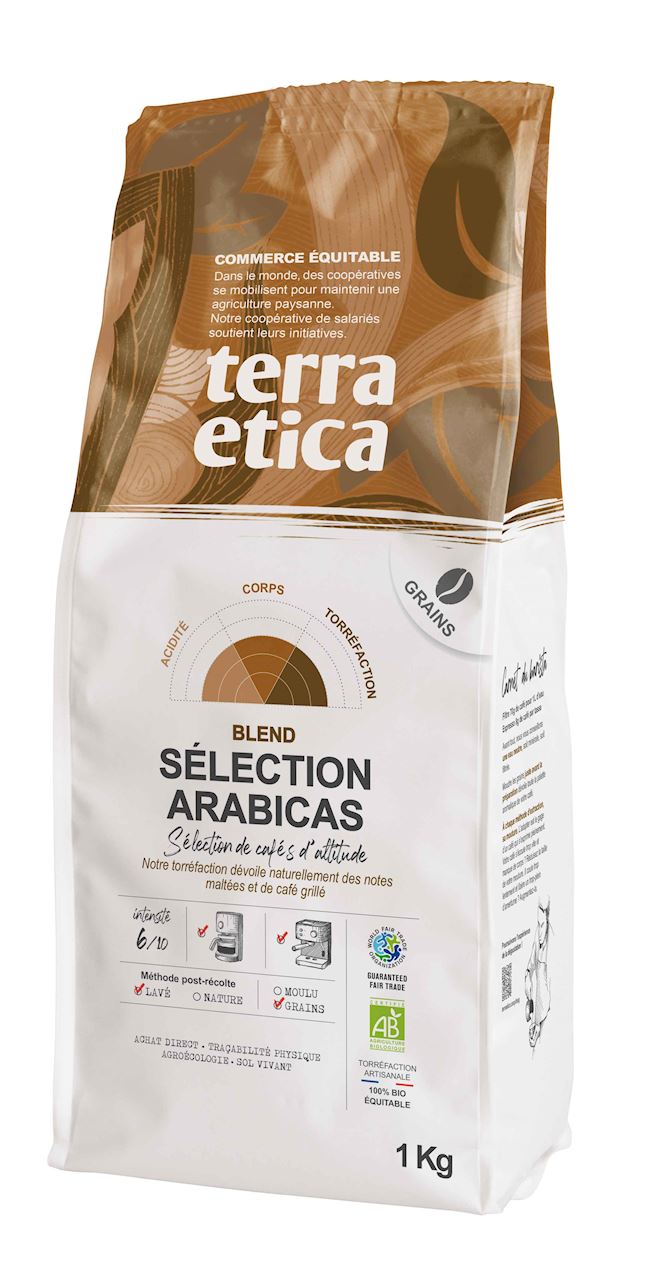 Kawa ziarnista arabica 100 % selection fair trade bio 1 kg