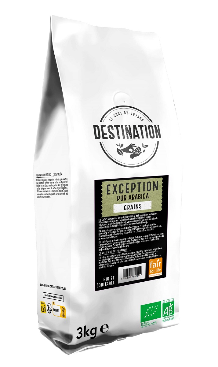 Kawa ziarnista arabica 100 % exception fair for life bio 3 kg