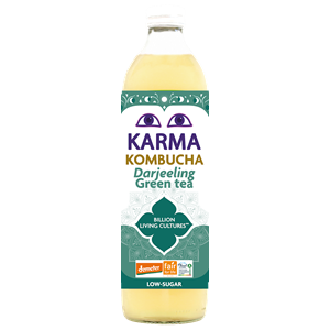 KOMBUCHA HERBATA ZIELONA DARJEELING NISKA ZAWARTOŚĆ CUKRÓW FAIR FOR LIFE DEMETER BIO 500 ml - KARMA KOMBUCHA