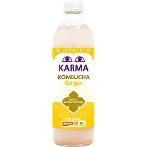 KOMBUCHA Z IMBIREM NISKA ZAWARTOŚĆ CUKRÓW FAIR FOR LIFE DEMETER BIO 500 ml - KARMA KOMBUCHA