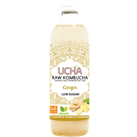 KOMBUCHA Z IMBIREM NISKA ZAWARTOŚĆ CUKRÓW FAIR FOR LIFE BIO 350 ml - UCHA