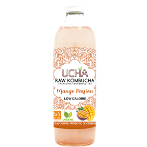 KOMBUCHA Z MANGO I MARAKUJĄ NISKA ZAWARTOŚĆ CUKRÓW FAIR FOR LIFE BIO 350 ml - UCHA