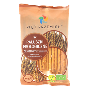 PALUSZKI ORKISZOWE PEŁNOZIARNISTE BIO 45 g - PIĘĆ PRZEMIAN