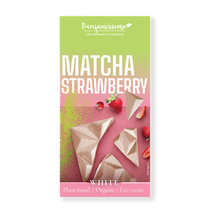TABLICZKA KAKAOWA HERBATA MATCHA - TRUSKAWKA BEZGLUTENOWA BIO 60 g - BENJAMISSIMO