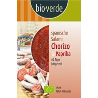 SALAMI CHORIZO Z PAPRYKĄ PLASTRY BIO 80 g - BIO-VERDE