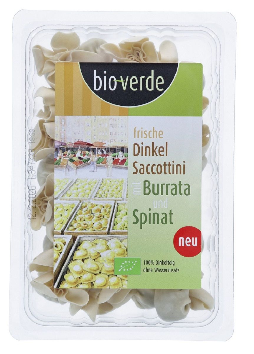Sacchettini orkiszowe świeże z serem burrata i szpinakiem bio 250 g