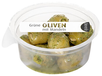 Oliwki zielone nadziewane migdałami z ziołami bio 80 g