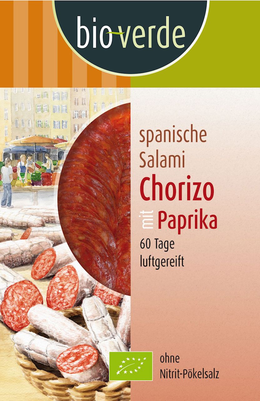 Salami chorizo z papryką plastry bio 80 g