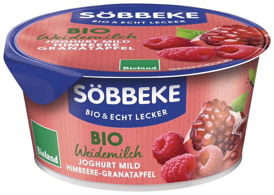 Jogurt kremowy malina - granat (3,8 % tłuszczu w mleku) bio 150 g