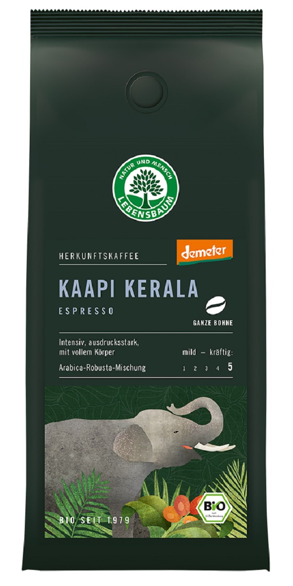 Kawa ziarnista arabica/robusta kaapi kerala espresso demeter bio 250 g