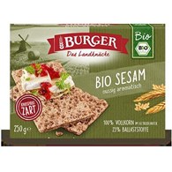 PIECZYWO CHRUPKIE BŁONNIKOWE ŻYTNIE RAZOWE Z SEZAMEM BIO 250 g - BURGER