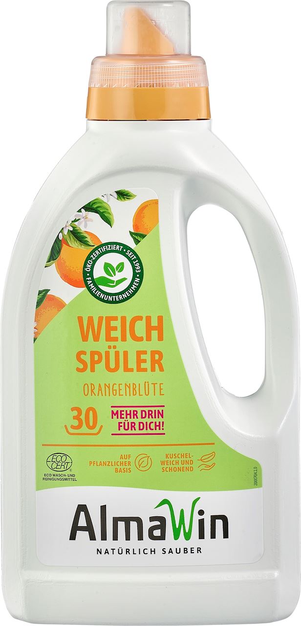 Płyn do zmiękczania tkanin pomarańczowy (koncentrat) eco 750 ml (30 prań)