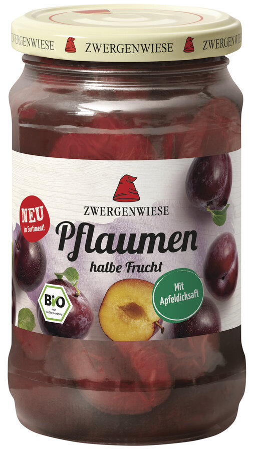 Śliwki połówki w lekkim syropie bezglutenowe bio 360 g (180 g) (słoik)