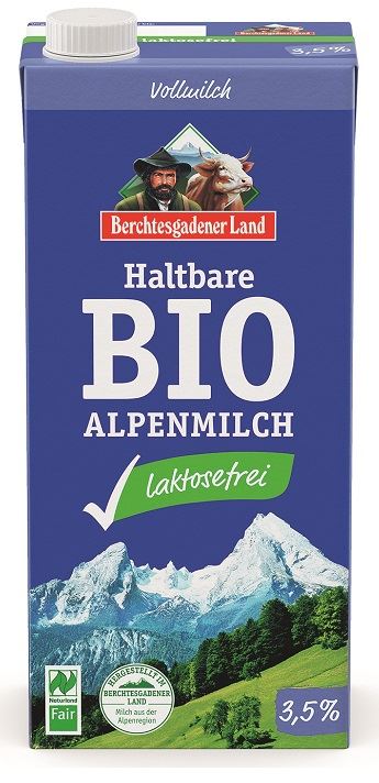 Mleko alpejskie uht o obniżonej zawartości laktozy (min. 3,5 % tłuszczu) bio 1 l