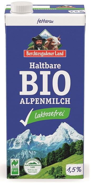 Mleko alpejskie uht o obniżonej zawartości laktozy (min. 1,5 % tłuszczu) bio 1 l
