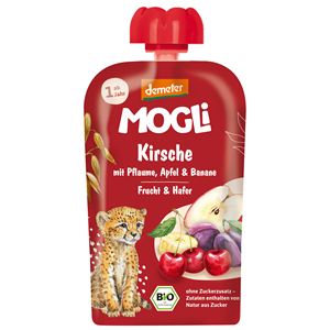 MUS JABŁKO - ŚLIWKA - BANAN - WIŚNIA - OWIES BEZ DODATKU CUKRÓW OD 1 ROKU DEMETER BIO 100 g - MOGLI