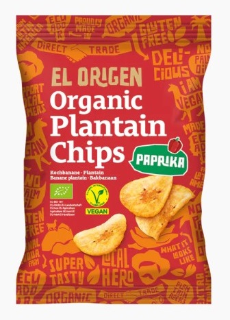 Chipsy z plantana paprykowe bezglutenowe bio 80 g