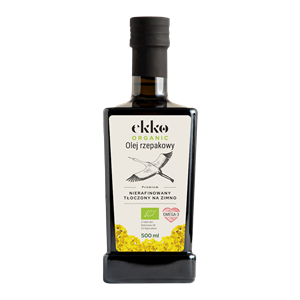 OLEJ RZEPAKOWY TŁOCZONY NA ZIMNO OMEGA-3 BIO 500 ml - EKKO