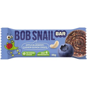 BATON JABŁKO - BORÓWKA - ORZECHY NERKOWCA BEZ DODATKU CUKRÓW 35 g - BOB SNAIL