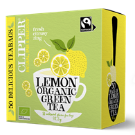 HERBATA ZIELONA Z CYTRYNĄ FAIR TRADE BIO (50 x 1,85 g) 92,5 g - CLIPPER