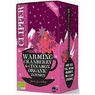 HERBATKA ROZGRZEWAJĄCA Z ŻURAWINĄ I CYNAMONEM BIO (20 x 2 g) 40 g - CLIPPER (PRODUKT SEZONOWY)