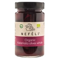 OLIWKI CZARNE KALAMATA Z PESTKĄ W ZALEWIE BIO 300 g (170 g) - NEFELI