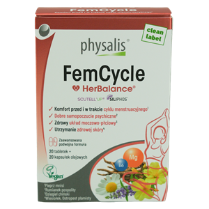20 TABLETEK + 20 KAPSUŁEK NA CYKL MENSTRUACYJNY (FEMCYCLE) - PHYSALIS (HERBALANCE)
