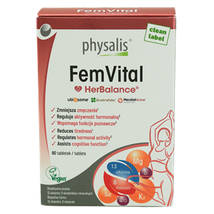 TABLETKI NA WITALNOŚĆ DLA KOBIET (FEMVITAL) 60 szt. - PHYSALIS (HERBALANCE)