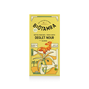 DAKTYLE DEGLET NOUR ŚWIEŻE Z PESTKĄ (NA GAŁĄZKACH) BIO 500 g - BIOTAMRA