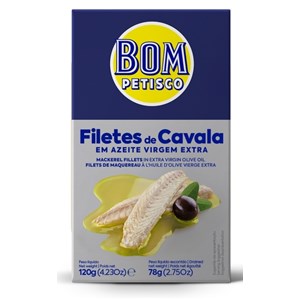 MAKRELA FILETY W OLIWIE Z OLIWEK EXTRA VIRGIN 120 g (78 g) - BON APPETIT (BOM PETISCO)
