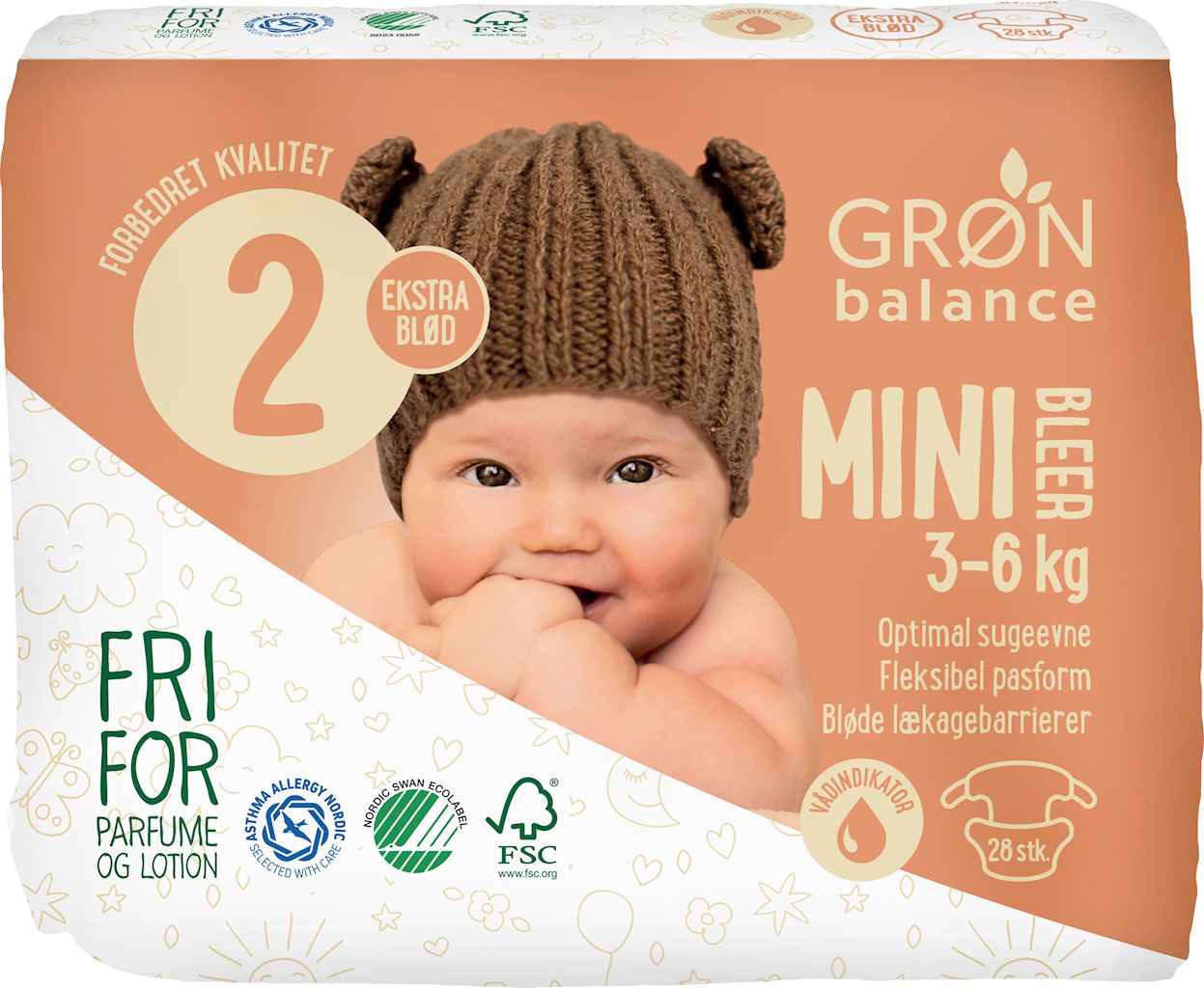 Pieluchy mini eco 3 - 6 kg (28 szt.)