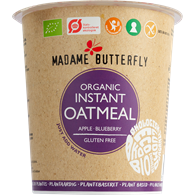 OWSIANKA BŁYSKAWICZNA JABŁKO - JAGODA BEZGLUTENOWA BIO 55 g - MADAME BUTTERFLY