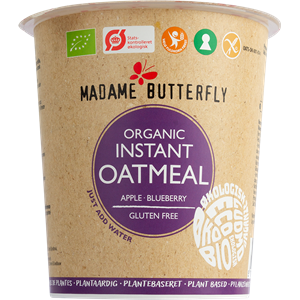 OWSIANKA BŁYSKAWICZNA JABŁKO - JAGODA BEZGLUTENOWA BIO 55 g - MADAME BUTTERFLY
