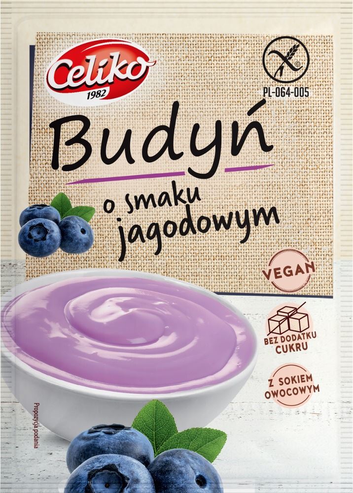 Budyń o smaku jagodowym bezglutenowy 40 g