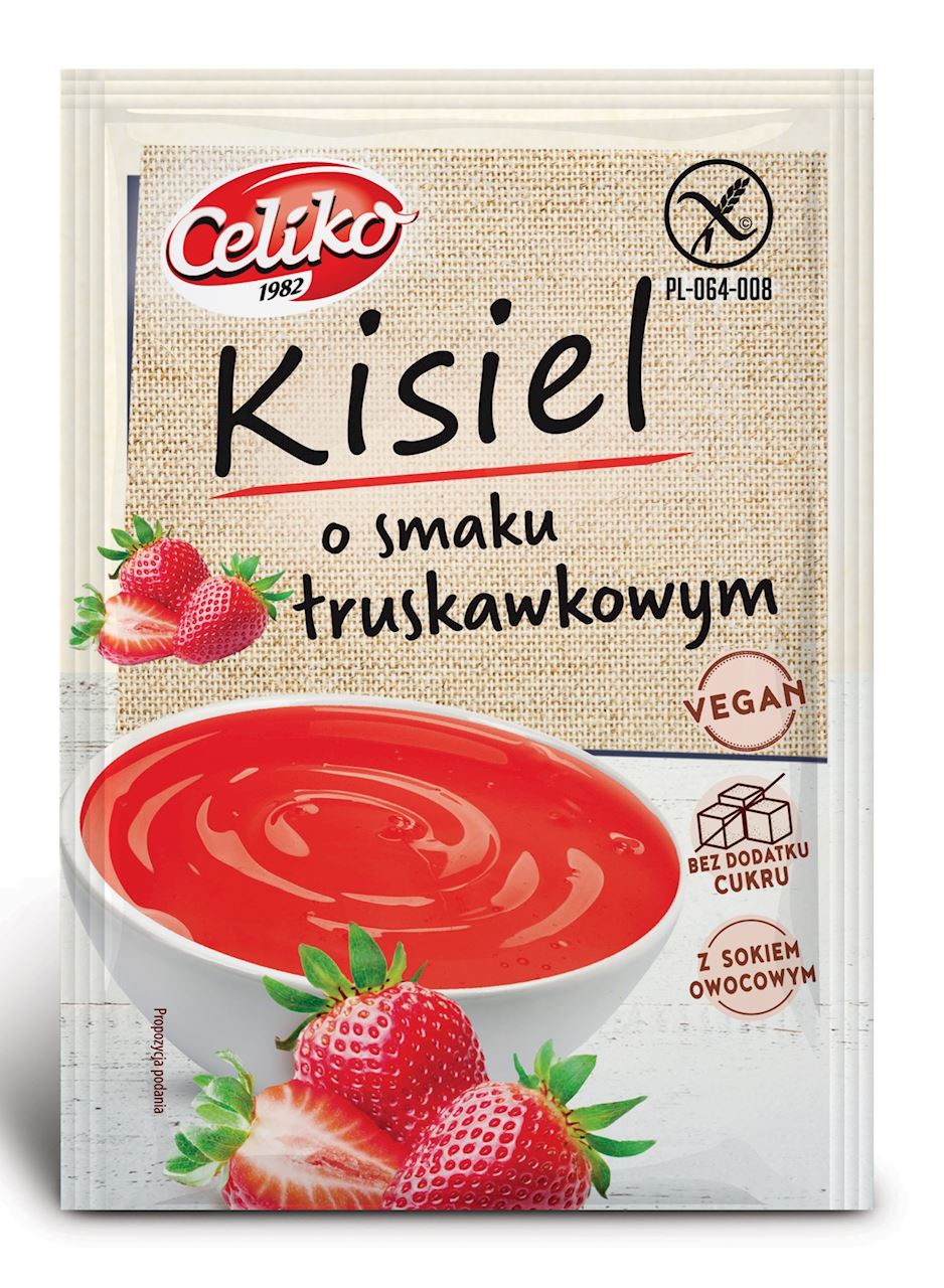 Kisiel o smaku truskawkowym bez dodatku cukrów bezglutenowy 40 g