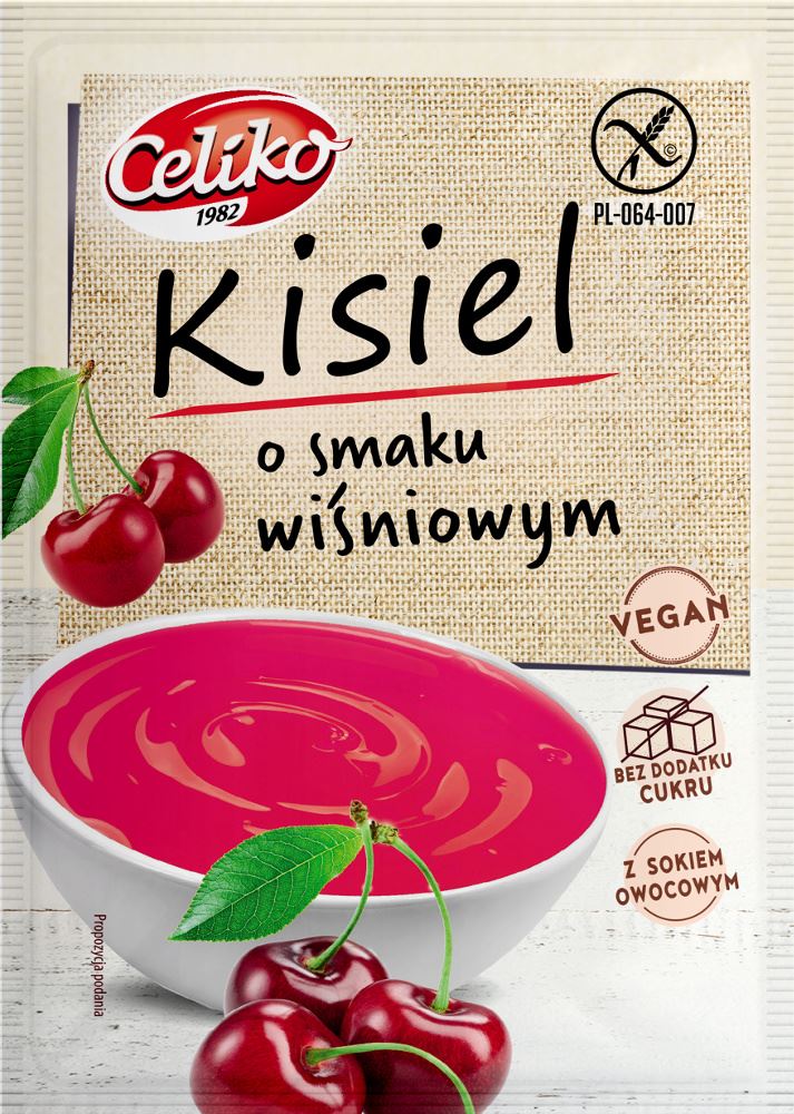 Kisiel o smaku wiśniowym bez dodatku cukrów bezglutenowy 40 g