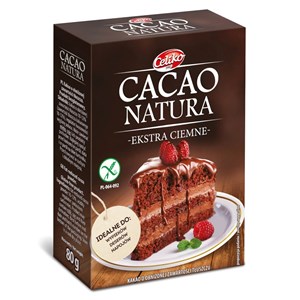 KAKAO W PROSZKU O OBNIŻONEJ ZAWARTOŚCI TŁUSZCZU EKSTRA CIEMNE BEZGLUTENOWE 80 g - CELIKO