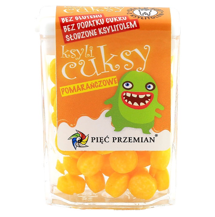 Cukierki z ksylitolu ksylicuksy o smaku pomarańczowym bezglutenowe 13 g