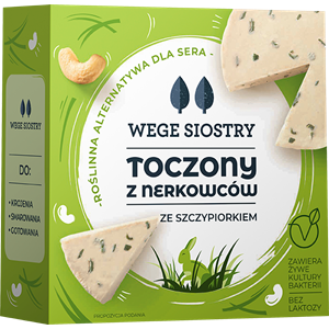 WEGAŃSKA ALTERNATYWA SERA Z ORZECHÓW NERKOWCA ZE SZCZYPIORKIEM BEZGLUTENOWA 140 g - WEGE SIOSTRY