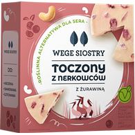 WEGAŃSKA ALTERNATYWA SERA Z ORZECHÓW NERKOWCA Z ŻURAWINĄ BEZGLUTENOWA 140 g - WEGE SIOSTRY