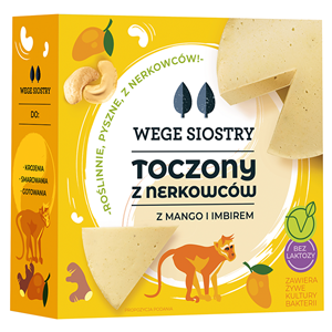 WEGAŃSKA ALTERNATYWA SERA Z ORZECHÓW NERKOWCA Z MANGO I IMBIREM BEZGLUTENOWA 140 g - WEGE SIOSTRY