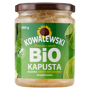 KAPUSTA KISZONA ŻYWA NIEPASTERYZOWANA BEZGLUTENOWA BIO 400 g - KOWALEWSKI