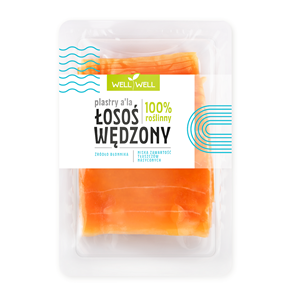 ŁOSOŚ WĘDZONY ROŚLINNY PLASTRY 100 g - WELL WELL