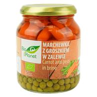 MARCHEWKA W ZALEWIE Z GROSZKIEM BIO 340 g (220 g) (SŁOIK) - BIO PLANET