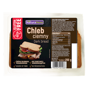 CHLEB CIEMNY KROJONY BEZGLUTENOWY 200 g - NATURAVENA